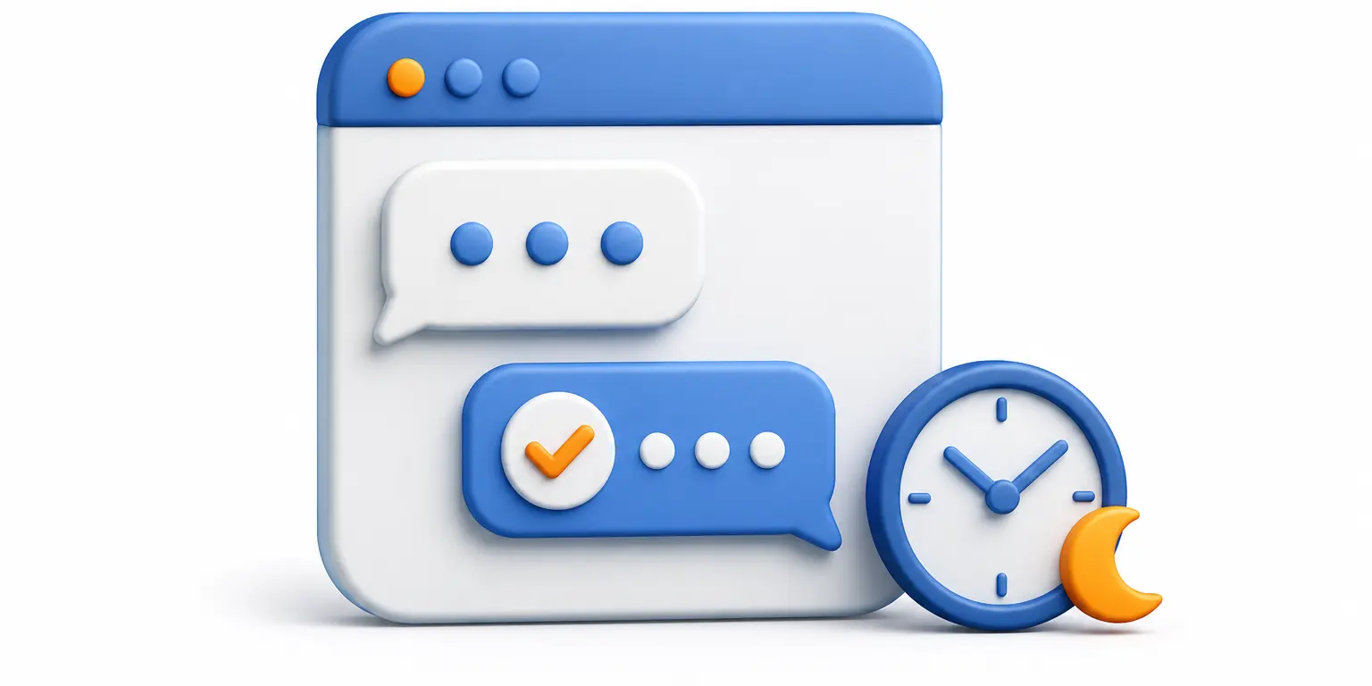 Chat con respuesta automática y referencia a la atención fuera de horario