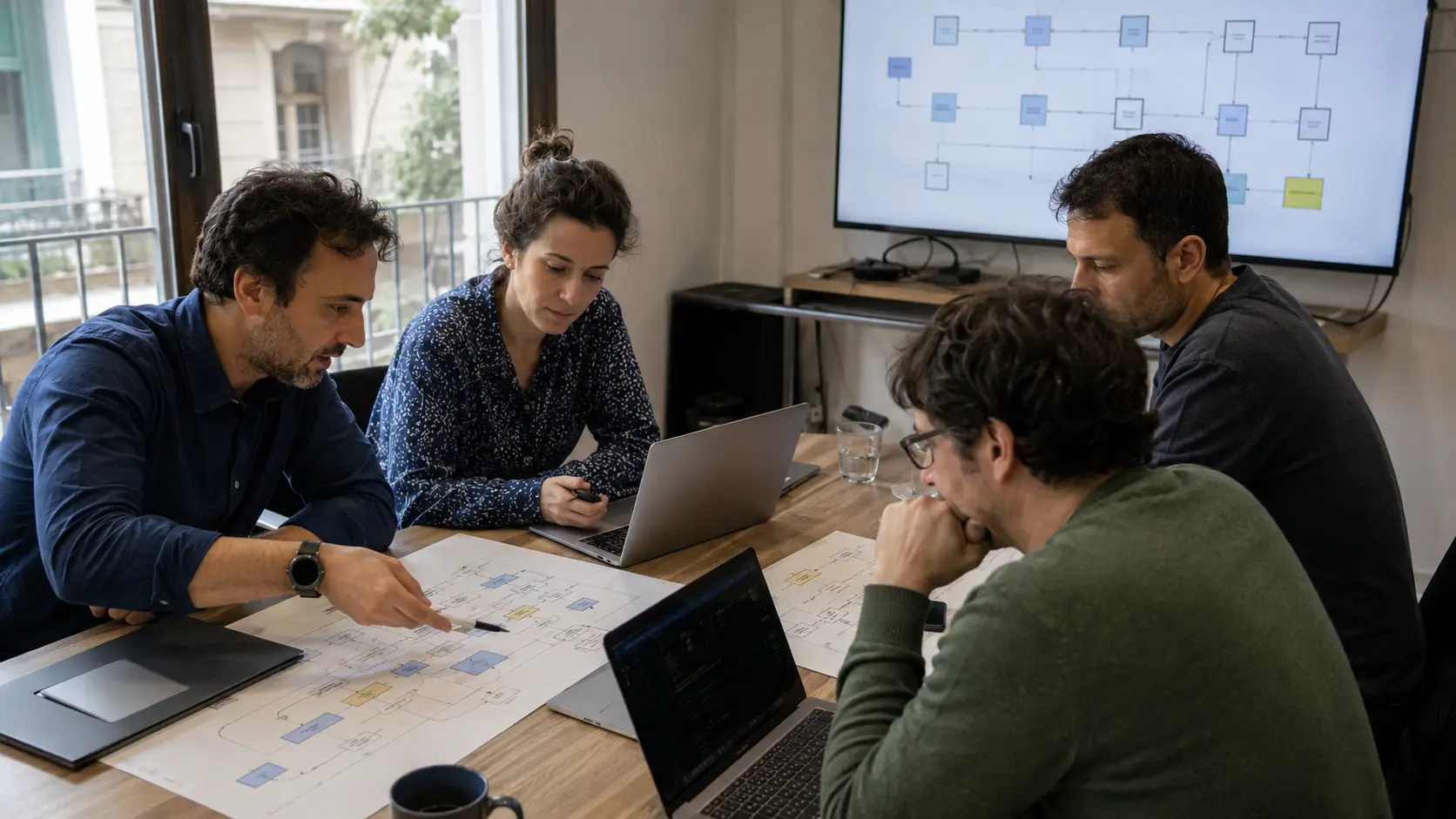 Equipo profesional revisando procesos e integraciones para un proyecto a medida